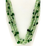 27" Green Glass Bead Necklace (Dozen)