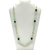 27" Green Glass Bead Necklace (Dozen)