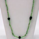 27" Green Glass Bead Necklace (Dozen)