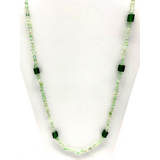27" Green Glass Bead Necklace (Dozen)