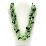 27" Green Glass Bead Necklace (Dozen)