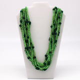 27" Green Glass Bead Necklace (Dozen)