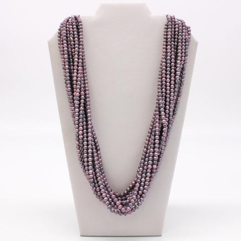 27" Pink Glass Bead Necklace (Dozen)