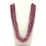 27" Pink Glass Bead Necklace (Dozen)