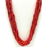 27" Iridescent Red Glass Bead Necklace (Dozen)