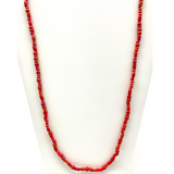 27" Iridescent Red Glass Bead Necklace (Dozen)