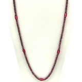 27" Brushed Pink Glass Bead Necklace (Dozen)