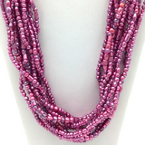 27" Multi Pearl Pink Glass Bead Necklace (Dozen)