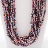 27" Multi Pearl Silver and Pink Glass Bead Necklace (Dozen)