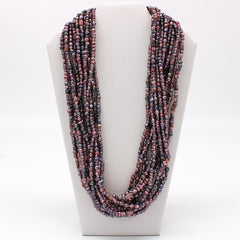 27" Multi Pearl Silver and Pink Glass Bead Necklace (Dozen)