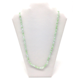 27" Green & Clear Glass Bead Necklace (Dozen)