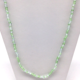 27" Green & Clear Glass Bead Necklace (Dozen)