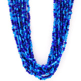 27" Mixed Blue Glass Bead Necklace (Dozen)