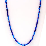 27" Mixed Blue Glass Bead Necklace (Dozen)