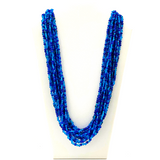 27" Mixed Blue Glass Bead Necklace (Dozen)