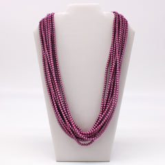 27" Hot Pink Glass Bead Necklace (Dozen)