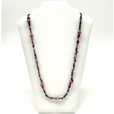 27" Mixed Purple & Lavender Glass Bead Necklace (Dozen)