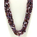 27" Assorted Purple Glass Bead Necklace (Dozen)