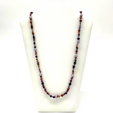 27" Assorted Purple Glass Bead Necklace (Dozen)