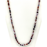 27" Assorted Purple Glass Bead Necklace (Dozen)