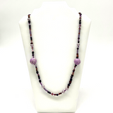 27" Mixed Purple & Lavender Glass Bead Necklace (Dozen)