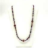 27" Multi Purple Glass Bead Necklace (Dozen)