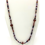 27" Multi Purple Glass Bead Necklace (Dozen)