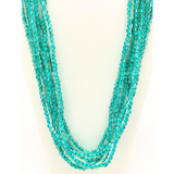 27" Clear and Light Blue Glass Bead Necklace (Dozen)