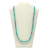 27" Clear and Light Blue Glass Bead Necklace (Dozen)