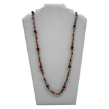 27" Vibrant Multicolor Glass and Wooden Bead Necklace (Dozen)