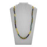 27" Purple, Yellow, and Green Assorted Glass Bead Necklace (Dozen)