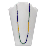 27" Purple, Yellow, and Green Color Block Glass Bead Necklace (Dozen)