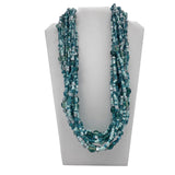 27" Turquoise and Clear Glass Bead Necklace (Dozen)