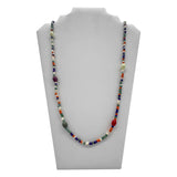 27" Orange and Blue Multicolor Glass Bead Necklace (Dozen)