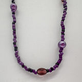 27" Mixed Purple Glass Bead Necklace (Dozen)