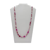 27" Mixed Pink Assorted Glass, Wooden, and Velvet Bead Necklace (Dozen)