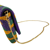 Purple, Green, and Gold Beaded Heart Purse (Each)