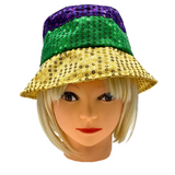 Purple, Gold, and Green Sequin Bucket Hat (Each)