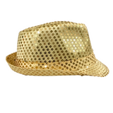 Gold Sequin Fedora Hat (Each)