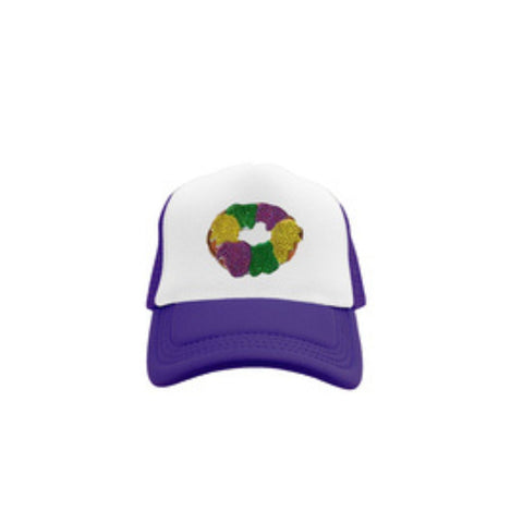 Mardi Gras King Cake Rhinestone Trucker Cap - Youth (Each)