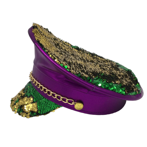 Purple Lame Hat with Green and Gold Sequins (Each)