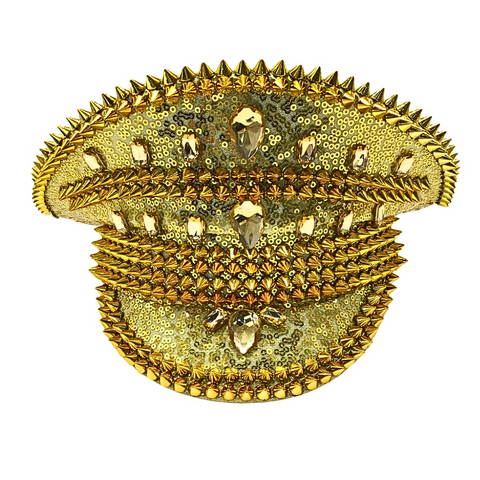 Gold Studded Captain Hat (Each)