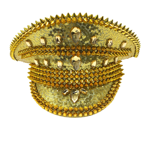 Gold Studded Captain Hat (Each)