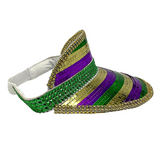 Purple, Green and Gold Mirrored Mardi Gras Visor (Each)