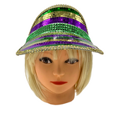 Purple, Green and Gold Mirrored Mardi Gras Visor (Each)