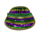 Purple, Green and Gold Mirrored Mardi Gras Visor (Each)