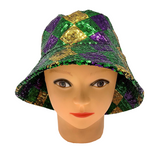 Mardi Gras Sequin Harlequin Bucket Hat (Each)