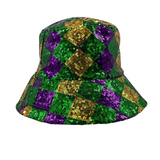 Mardi Gras Sequin Harlequin Bucket Hat (Each)