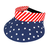 American Flag Roll Up Visor With Adjustable Elastic Band (Each)