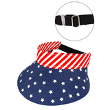 American Flag Roll Up Visor With Adjustable Elastic Band (Each)